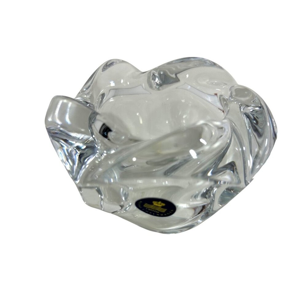 Royal Copenhagen Votive Candle Holder Vtg Clear Glass Denmark Lotus Collectible